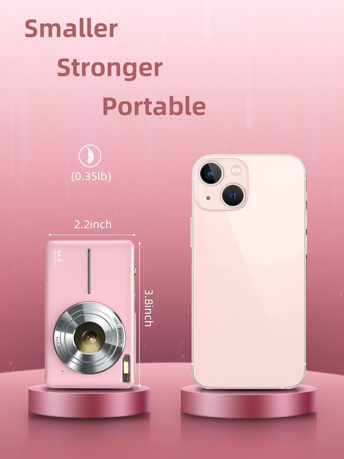 Digital Camera, FHD 1080P Camera, with 16X Zoom Anti Shake