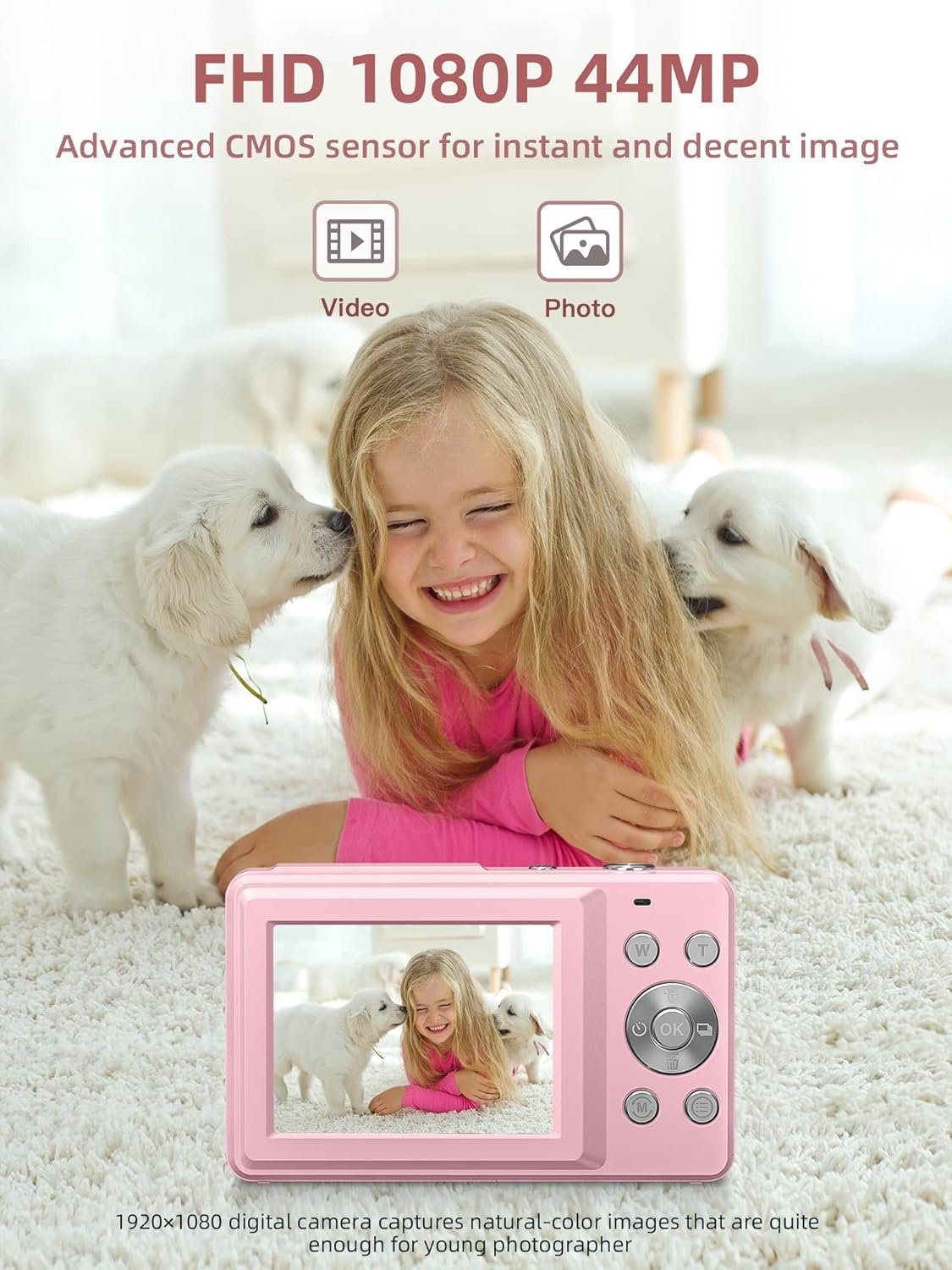 Digital Camera, FHD 1080P Camera, with 16X Zoom Anti Shake