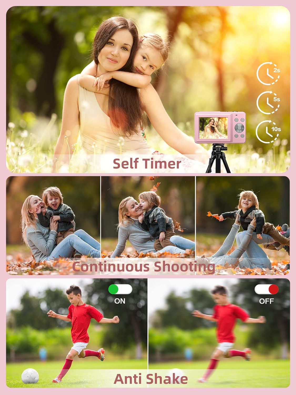 Digital Camera, FHD 1080P Camera, with 16X Zoom Anti Shake